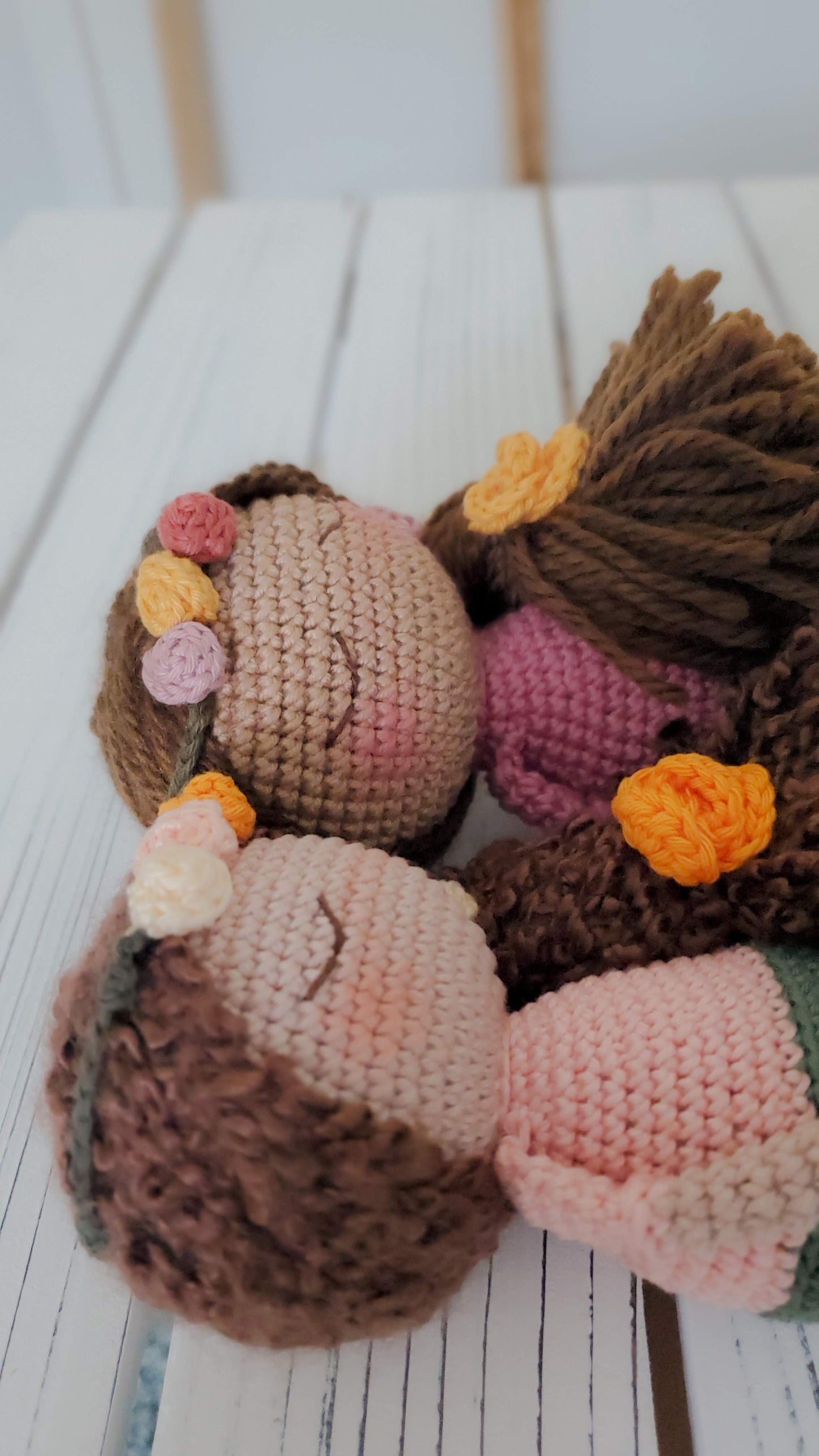 Handmade Meditating Girl / Crochet Doll